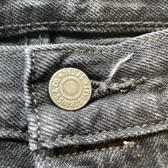 Levis 501 Straight Leg Button Fly Original Fit Jeans Dyed Black 34x30 - Picture 5 of 10